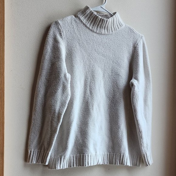 Talbots White Ribbed Turtleneck Sweater Size Large - Picture 4 of 14